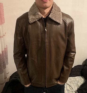 Другая женская одежда: Кожаная куртка, Классическая модель, Натуральная кожа, С меховой отделкой, M — 1