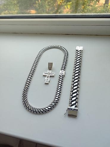 цепочка мужская серебро: Массивный мужской комплект из серебра 925 пробы — выбор для тех, кто — 9