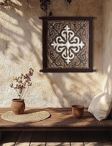 Национальные стеганные панно. Материал - натуральный шелк. Размеры 35