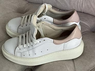 Женская обувь: Кроссовки DERIMOD, женские - Цвет: белый с пудрово-розовой накладкой — 2