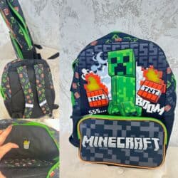 сумка для школы: Рюкзак Майнкрафт(школьный), брали в США за 8000, светится при — 1