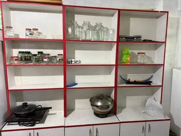 навесной кухонный шкафчик: Кухонный модуль с открытыми полками и нижними тумбами - Компоновка — 2