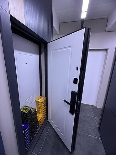 hi tech: Двери для домов и квартир, Металлическая, Одностворчатая, В стиле хай-тек, цвет - Серый — 2