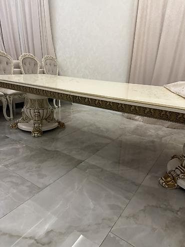 Офисная мебель: Роскошный обеденный стол в классическом стиле. - Форма: прямоугольная — 10