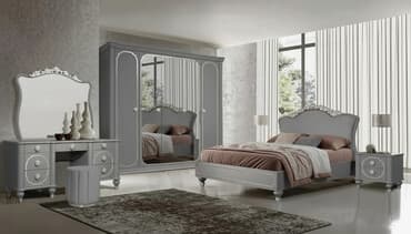 спальный гарнитур адель: Спальный гарнитур, Двуспальная кровать, цвет - Серый — 1