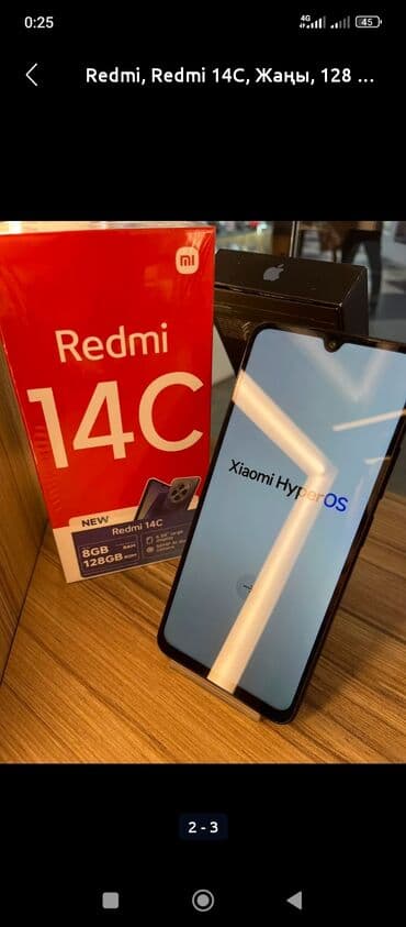 redmi note 13 про: Redmi, Redmi 14C, Жаңы, 128 ГБ, түсү - Кара, 2 SIM — 2