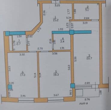 сдаю квартиру районе кудайберген: 2 комнаты, 85 м², Элитка, 6 этаж, Евроремонт — 7