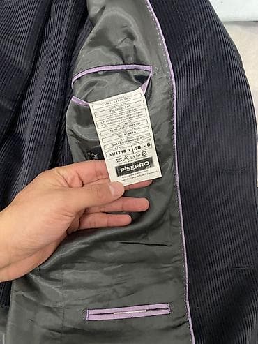 корея одежда: Мужской вельветовый костюм Piserro (жакет + брюки) - Материал — 2