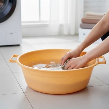 бак ёмкость: Пластиковый таз с ручками, жёлтый - Объём: 12 л (маркировка на дне) — 1