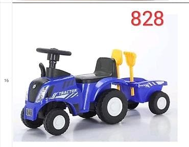 трактор юто 954: Каталка-трактор с прицепом для детей - Яркий синий трактор-каталка с — 1