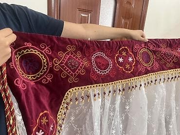 роза цветы: Комплект штор, С вышивкой, С кистями, С тюлем в комплекте, Готовое изделие, Новый, Для зала — 1