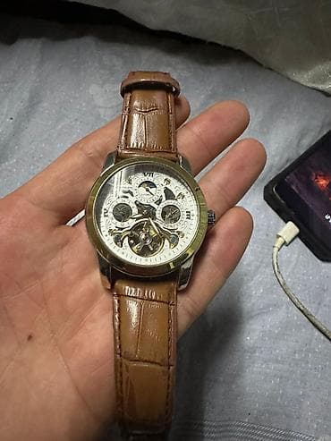 золото часы: Мужские наручные часы с открытым механизмом (скелетон) — 2