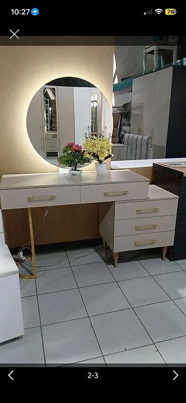 Офисная мебель: Туалетный столик, Новый, С подсветкой, цвет - Белый, ЛДСП — 5