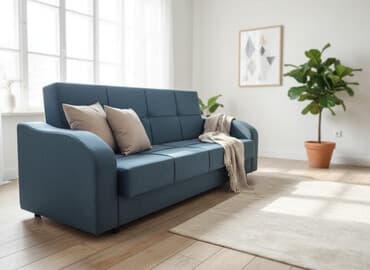 Прямой диван с мягкими подлокотниками - Тип: стационарный прямой