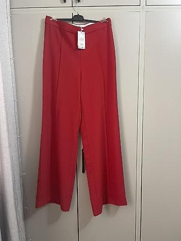 ретро вещи: Женские широкие брюки насыщенно‑красного цвета от Mango, новый с — 2