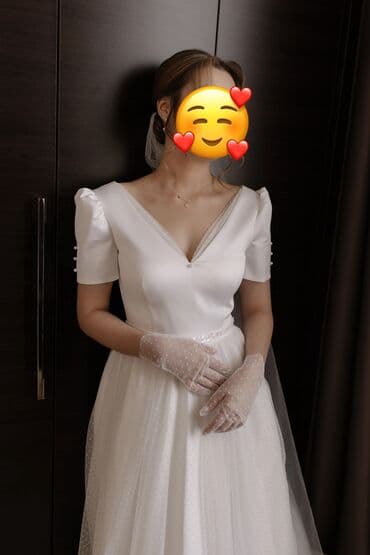 фата на девичник: Свадебное платье, S, Без кольца, Б/у — 1