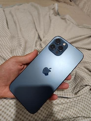 iphone 12: IPhone 12 Pro Max, Б/у, 256 ГБ, Pacific Blue, Защитное стекло, Чехол, Кабель, 76 % — 3