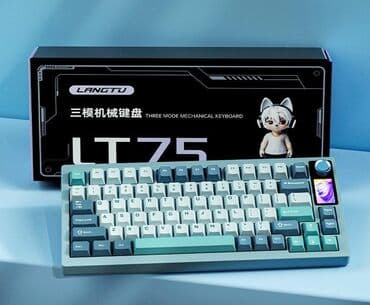купить бу клавиатуру: Клавиатура, LANGTU, Механическая, Bluetooth, Проводное подключение, Размер: 75% — 3