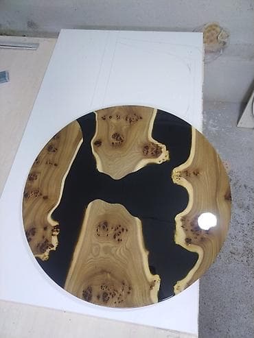 стол из эпоксидки: Журнальный стол из массива и эпоксидной смолы - Столешница — 2