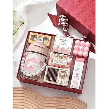 Подарочные наборы в коробках Набор 1 (розово-кремовый, в бордовой