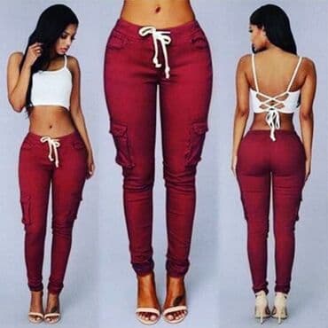 двойка брюки и кофта: Легкие, стильные стрейч-штаны / «летние джинсы» с карманами. Очень — 3