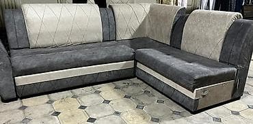 яркие пуфики: Угловой диван, C подушками — 1