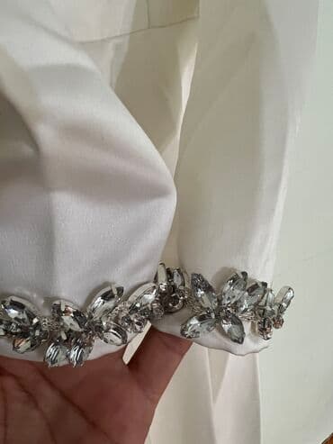 для беременных платья: Свадебное платье, XS, С поясом, Мусульманское, Дизайнерское, Б/у — 3