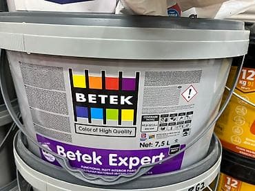 Краска для внутренних работ Betek Expert в ведре объемом 7,5 литров at lalafo.kg Краска для внутренних работ Betek Expert в ведре объемом 7,5 литров