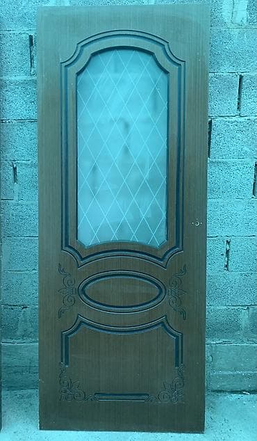 ореховое варенье: Межкомнатная дверь, Б/у, Со стеклом, Деревянная, С зеркалом, цвет - Коричневый — 1