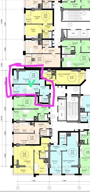 квартира без риэлторов: 1 комната, 43 м², Элитка, 3 этаж, ПСО (под самоотделку) — 2