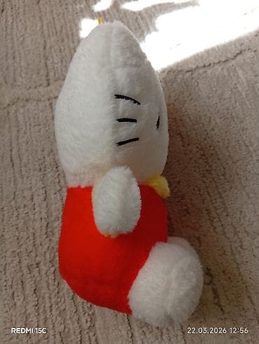 kitty: Мягкая игрушка «Hello Kitty» с бантом и медвежонком на голове. - — 4