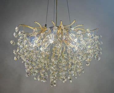 коронки алмазные: Хрустальные подвесные люстры с LED-подсветкой - Эффектные — 4