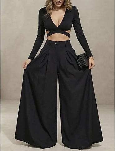 Брюки: Брюки Палаццо, Осень-весна, Made in KG, Новый, L — 5
