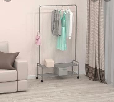 напольные: Вешалка гордеробная Валенсия 32М с двумя полками на колёсах Вешалка — 2