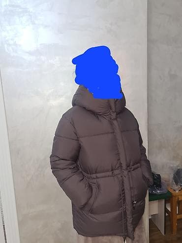 lining 38: Женский пуховик с капюшоном, размер L. Модная с утяжкой по талии. Мне — 6