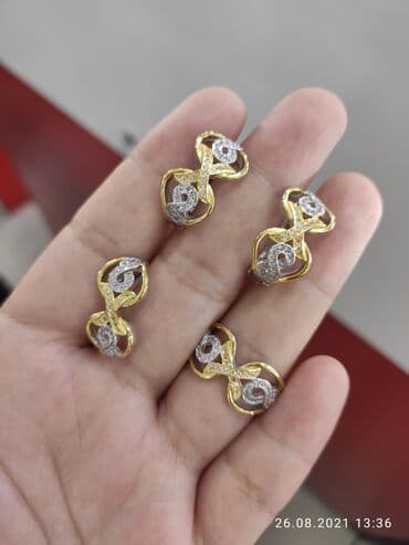 украшение шампанского для свадьбы: Италия Эксклюзив Серебро покрыто желтое золото пробы 925 Камни фианиты — 3