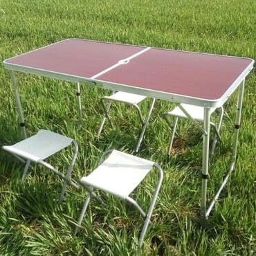 набор для отдыха на природе стол и стулья: Комплект садовой мебели, Металл — 5