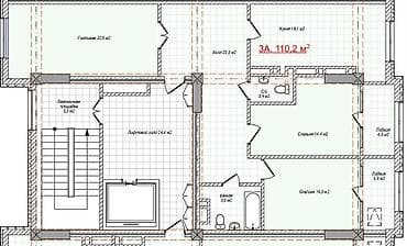 Квартиры: 3 комнаты, 110 м², Аламедин-1 мкр Элитка, 5 этаж, ПСО (под самоотделку) — 4