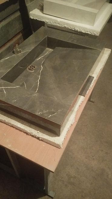 Раковина для ванной, Особенности: Мраморные прожилки, Материал: Камень