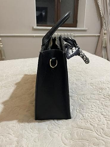 Аксессуары: Женская HERMES сумка-тоут, черная, жесткой формы - Материал — 4
