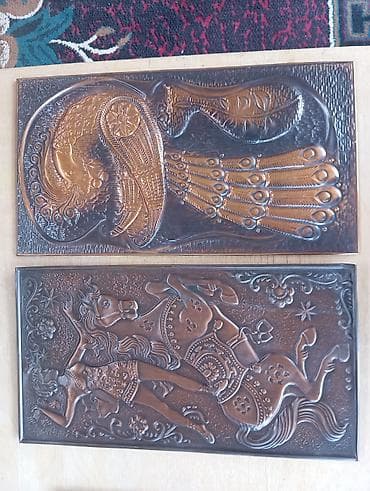 berber mirror second hand: Набор декоративных панно из тиснёной меди Картинки из меди 1974 годов — 3