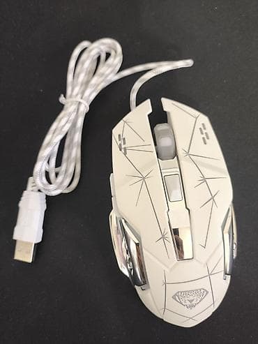 deco e4: Игровая проводная мышь с подсветкой - Корпус: матовый белый пластик с — 2