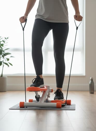 разгибание ног: Мини-степпер MIM с эспандерами и счетчиком б/у но как новый мало — 2