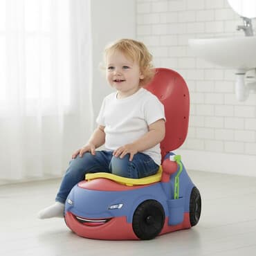 Детский горшок-машинка - Яркий дизайн в виде автомобиля с «фарами» и