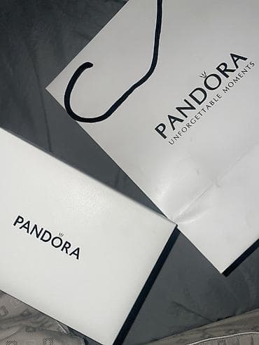 pandora оригинал: Подарочный комплект украшений Pandora в фирменной коробке и пакете — 2