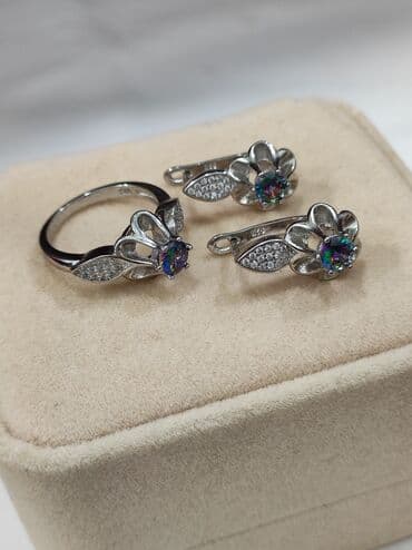 свадебные платья от производителя: Набор украшений, Проба 925, Женские, Новый — 8