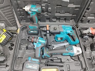 dish sets: Набор аккумуляторного инструмента Makita 18V в кейсе. Состав — 2