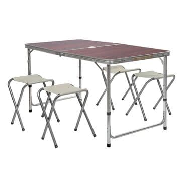 купить письменный стол в стиле лофт: Комплект складного туристического стола с четырьмя складными стульями — 2