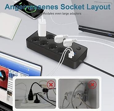 Сантехника: Удлинитель, Длина: 2 м, 8 розеток — 5