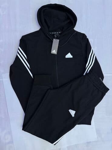 прокат мужских костюмов [возьми на прокат] бишкек фото: Мужской спортивный костюм, L, XL, 2XL, Adidas, Новый, цвет - Черный, Самовывоз — 1